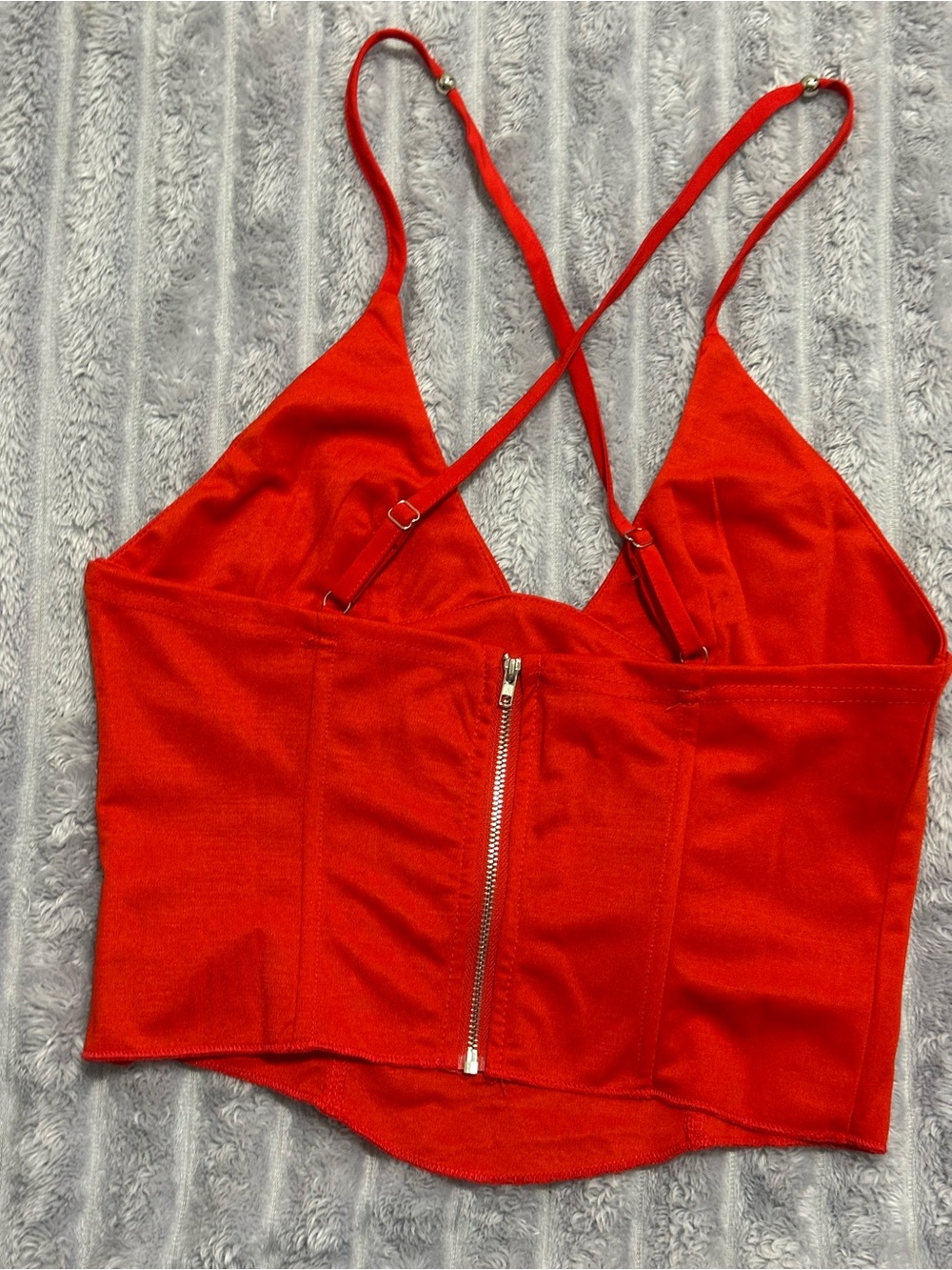 Red Cross-Back Cami Top - Picture 4 of 5